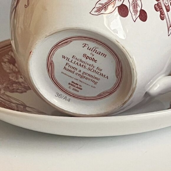 Vintage Spode Fulham Cup & Saucer Set (2) For Williams Sonoma England - Picture 3 of 8